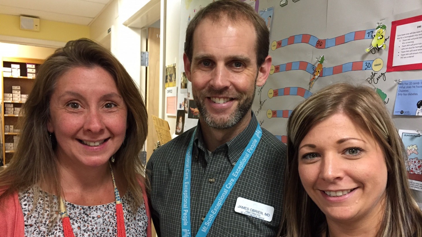 portrait of three health care workers 