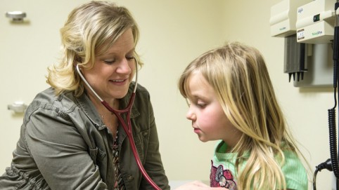 Kaiser Permanente Highland Ranch Pediatrician/Director of Physician Experience Katie Richardson and patient Rachel Marie Moore.